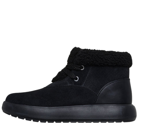 Ghete sport, dama, SKECHERS GO WALK HORIZON BOOT 144722-BBK negru, piele intoarsa